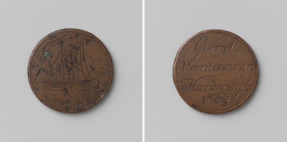 Schippersgilde, gildepenning van Gerret Vermeer van Harderwijk